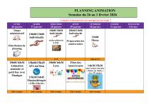 planning du 26 janvier au